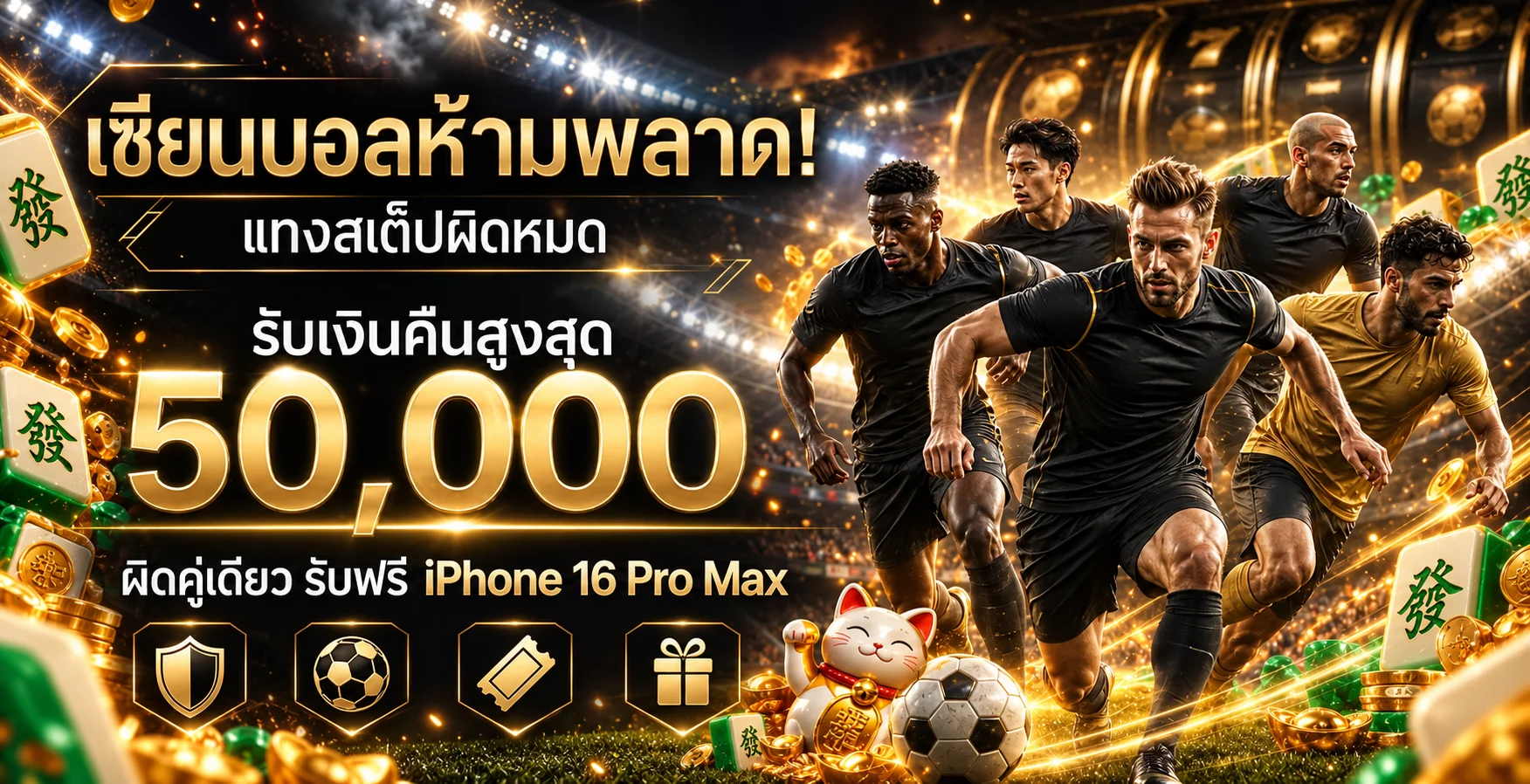 โปรกีฬา LOTTS-8 สนามฟุตบอลโทนดำทองพร้อม Mahjong Ways